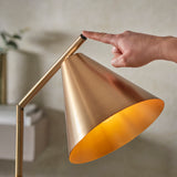 ENDON Cape Task Floor - Antique Brass