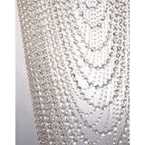 SEARCHLIGHT Swoop 10Lt Pendant, Satin Brass & Clear Crystal