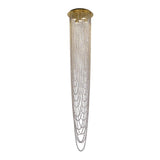 SEARCHLIGHT Swoop 5LT Pendant, Satin Brass Lamp & Clear Crystal