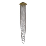 SEARCHLIGHT Swoop 5LT Pendant, Satin Brass Lamp & Clear Crystal