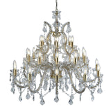 SEARCHLIGHT MARIE THERESE 30Lt Chandelier - Polished Brass Metal & Clear Crystal