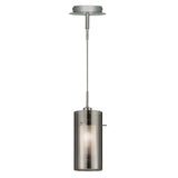 SEARCHLIGHT Duo II Pendant - Satin Silver & Smoked Glass