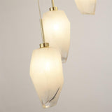 SEARCHLIGHT Rocky 5Lt Multi Drop Pendant, Satin Brass Metal & Glass