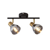 SEACHLIGHT WESTMINSTER 2Lt Spotlight - Black, Satin Brass Metal & Smoked Glass