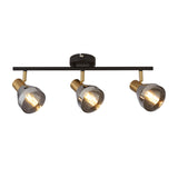 SEARCHLIGHT WESTMINSTER 3Lt Spotlight - Black, Satin Brass Metal & Smoked Glass