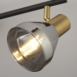 SEARCHLIGHT WESTMINSTER 3Lt Spotlight - Black, Satin Brass Metal & Smoked Glass