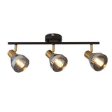 SEARCHLIGHT WESTMINSTER 3Lt Spotlight - Black, Satin Brass Metal & Smoked Glass