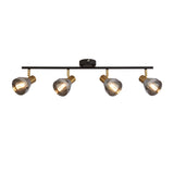 SEARCHLIGHT WESTMINSTER 4Lt Spotlight - Black, Satin Brass Metal & Smoked Glass