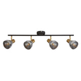 SEARCHLIGHT WESTMINSTER 4Lt Spotlight - Black, Satin Brass Metal & Smoked Glass