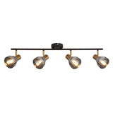 SEARCHLIGHT WESTMINSTER 4Lt Spotlight - Black, Satin Brass Metal & Smoked Glass