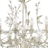 SEARCHLIGHT Alamandite 8Lt Pendant - Cream & Gold Metal & Glass Drops