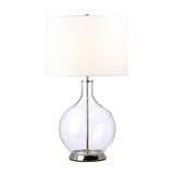 ELSTEAD Lighting Orb 1 Light Table Lamp (Complete with White Shade) - Polished Nickel with White Shade