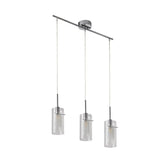 SEARCHLIGHT Duo I 3Lt Bar Pendant - Chrome Metal & Double Glass
