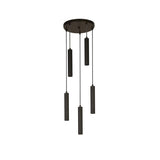 SEARCHLIGHT DULWICH 5LT MULTI-DROP PENDANT - BLACK METAL