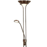 SEARCHLIGHT MOTHER & CHILD Floor Lamp - Antique Brass Metal & Glass