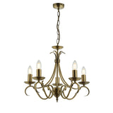 ENDON Bernice 5lt Pendant - Antique Brass