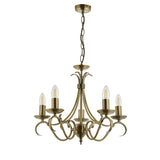 ENDON Bernice 5lt Pendant - Antique Brass