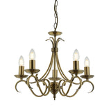 ENDON Bernice 5lt Pendant - Antique Brass