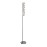 SEARCHLIGHT REMY Floor Lamp - Chrome Metal & Clear Crystal Glass