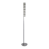 SEARCHLIGHT REMY Floor Lamp - Chrome Metal & Clear Crystal Glass