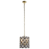 SEARCHLIGHT IRIS 2Lt Pendant Black Metal, Satin Brass & Crystal