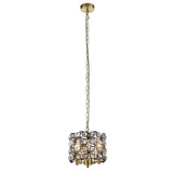 SEARCHLIGHT IRIS 2Lt Pendant Black Metal, Satin Brass & Crystal