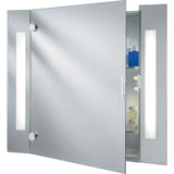 SEARCHLIGHT 6560 - Illuminated Mirrored Glass Bathroom Cabinet with Shaver Socket