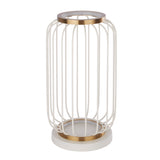 SEARCHLIGHT Lux & Belle LED Table Lamp - White & Satin Brass Metal