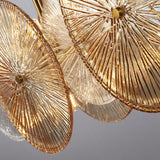 SEARCHLIGHT Wagon Wheel 10Lt Bar Pendant -Bronze Metal,Clear/Amber Glass