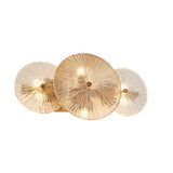 SEARCHLIGHT Wagon Wheel 6Lt Wall/Flush- Bronze Metal, Clear, Amber Glass