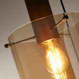 SEARCHLIGHT Sweden 3Lt Multi-Drop Pendant - Mocha Metal & Amber Glass