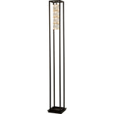 SEARCHLIGHT ELEVATOR Floor Lamp - Matt Black Metal & Clear Crystal