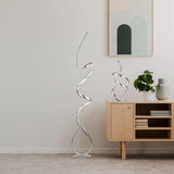 SEARCHLIGHT TWIRLS Floor Lamp - Chrome Metal & Clear Crystal