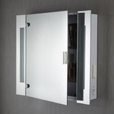 SEARCHLIGHT 6560 - Illuminated Mirrored Glass Bathroom Cabinet with Shaver Socket