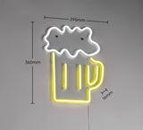 Beer LED Perspex Wall Light - Yellow / White