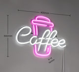 Coffee LED Perspex Wall Light - Pink / White