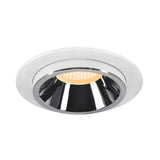 SLV NUMINOS® PROJECTOR L recessed ceiling light, 3000 K, 55°, cylindrical, white / chrome