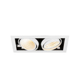SLV KADUX recessed ceiling light, double, 3000 K, DALI 2, touch, 30°, white