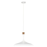 ELSTEAD Lighting Darwin 1 Light Pendant - Matte White with Wood accent