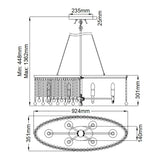 ELSTEAD Lighting Piper 6 Light Oval Chandelier/ Pendant - Polished Chrome