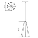 QUINTIESSE LIGHTING Angular Pendant Light - Teak Veneer