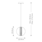 QUINTIESSE LIGHTING Atomo 1 Lt Adjustable Pendant - Gold