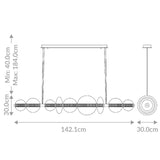 QUINTIESSE LIGHTING Atomo 7 Lt Linear Pendant - Polished Chrome