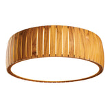 QUINTIESSE LIGHTING Barrel LED Flush Mount - Teak Veneer