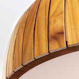 QUINTIESSE LIGHTING Barrel LED Flush Mount - Teak Veneer