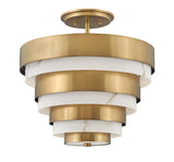 QUINTIESSE LIGHTING Echelon 3 lt Semi-flush - Heritage Brass