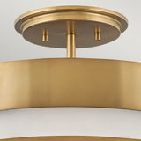 QUINTIESSE LIGHTING Echelon 3 lt Semi-flush - Heritage Brass
