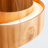 QUINTIESSE LIGHTING Horizon LED Large Ring Pendant - Teak Veneer