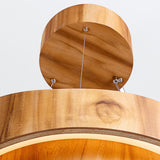 QUINTIESSE LIGHTING Horizon LED Large Ring Pendant - Teak Veneer