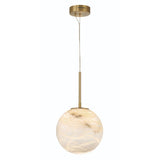 QUINTIESSE LIGHTING Kepler Alabaster Pendant Medium - Gold